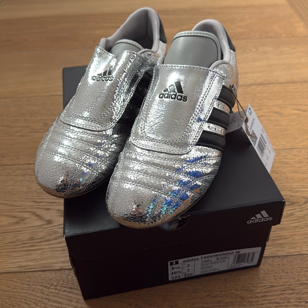 adidas Silver taekwondo sneakers
